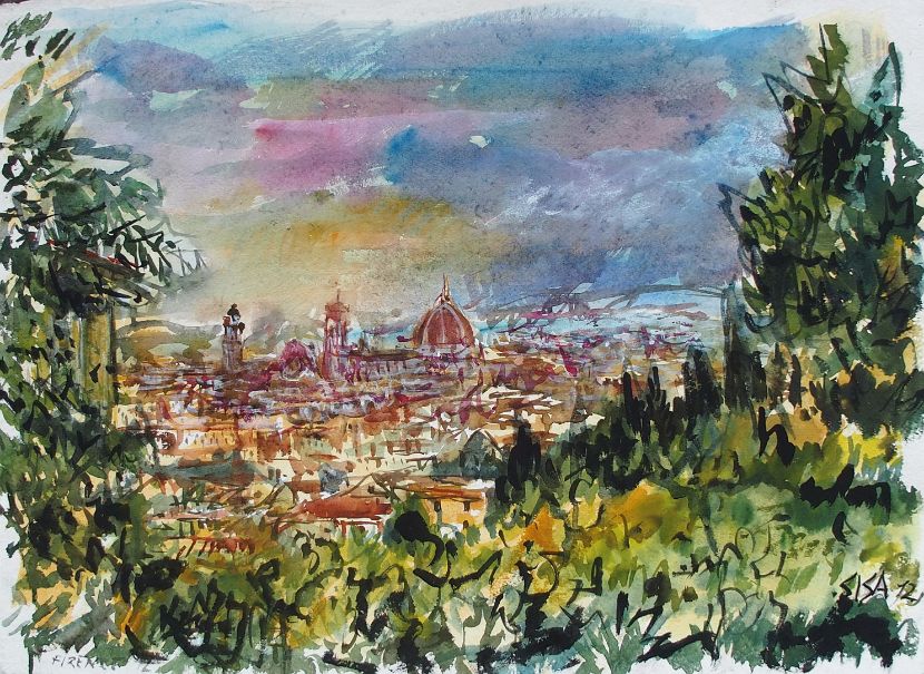 FIRENZE, Aquarell, 58 x 78 cm